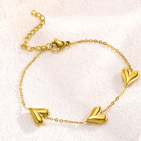 Anti-tarnish Dailywear 18K Gold Plated Heart Themed Bracelet  view 4