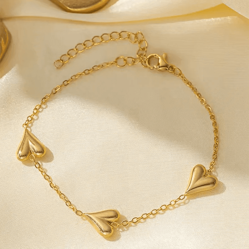 Anti-tarnish Dailywear 18K Gold Plated Heart Themed Bracelet  view 5