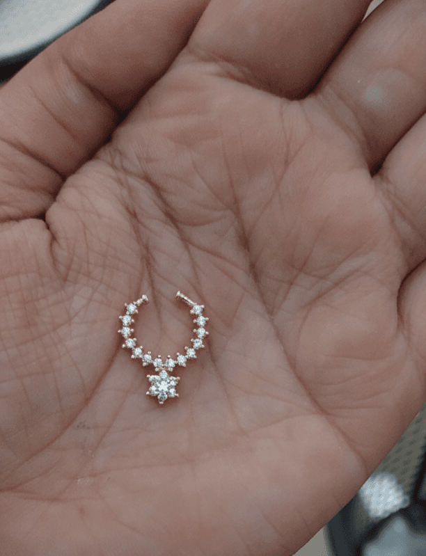 Gold Plated Hanging Septum Ring view 2