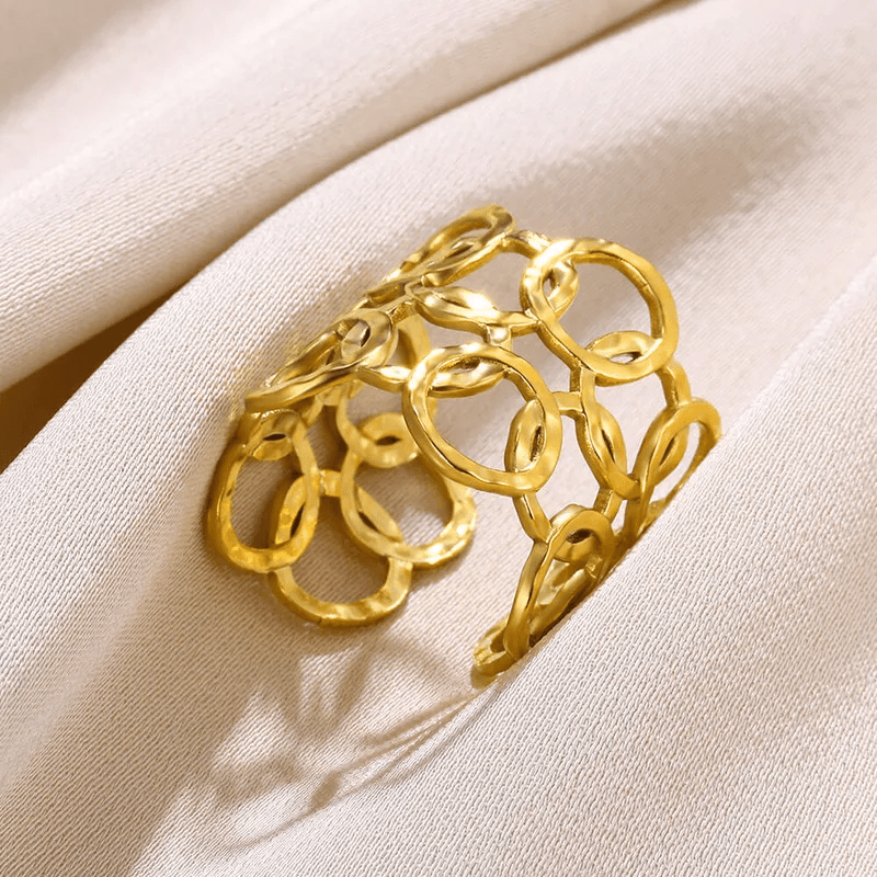 Gold Plated Anti-tarnish Geometric Adjustable Ring  view 2