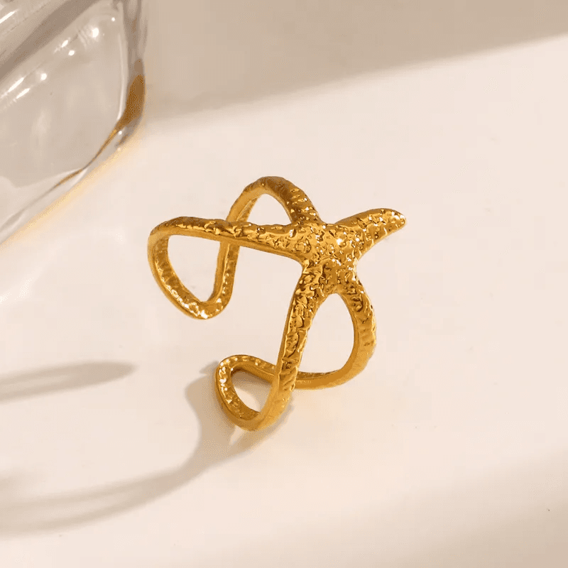 Star Themed Contemporary Gold Plated Anti-tarnish Ring view 3