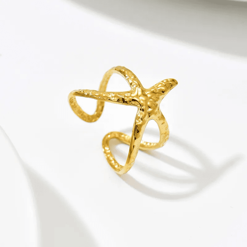 Star Themed Contemporary Gold Plated Anti-tarnish Ring view 2