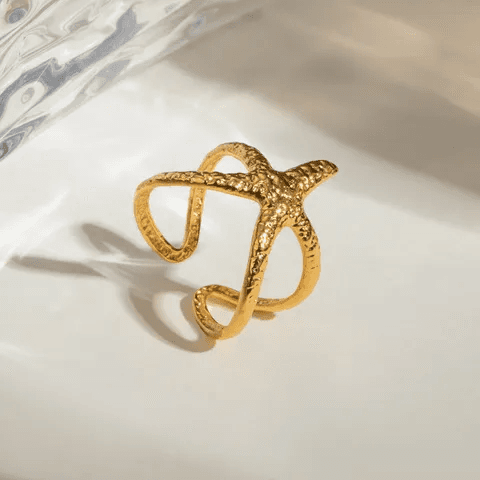 Star Themed Contemporary Gold Plated Anti-tarnish Ring