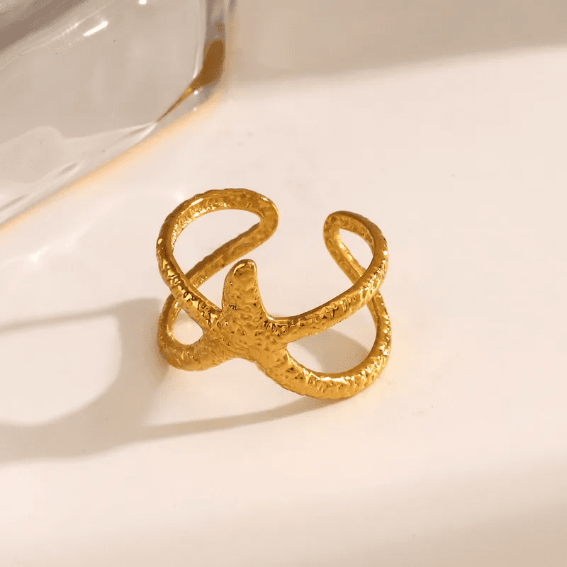 Star Themed Contemporary Gold Plated Anti-tarnish Ring view 7