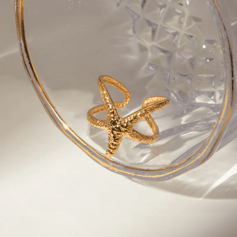 Star Themed Contemporary Gold Plated Anti-tarnish Ring view 5