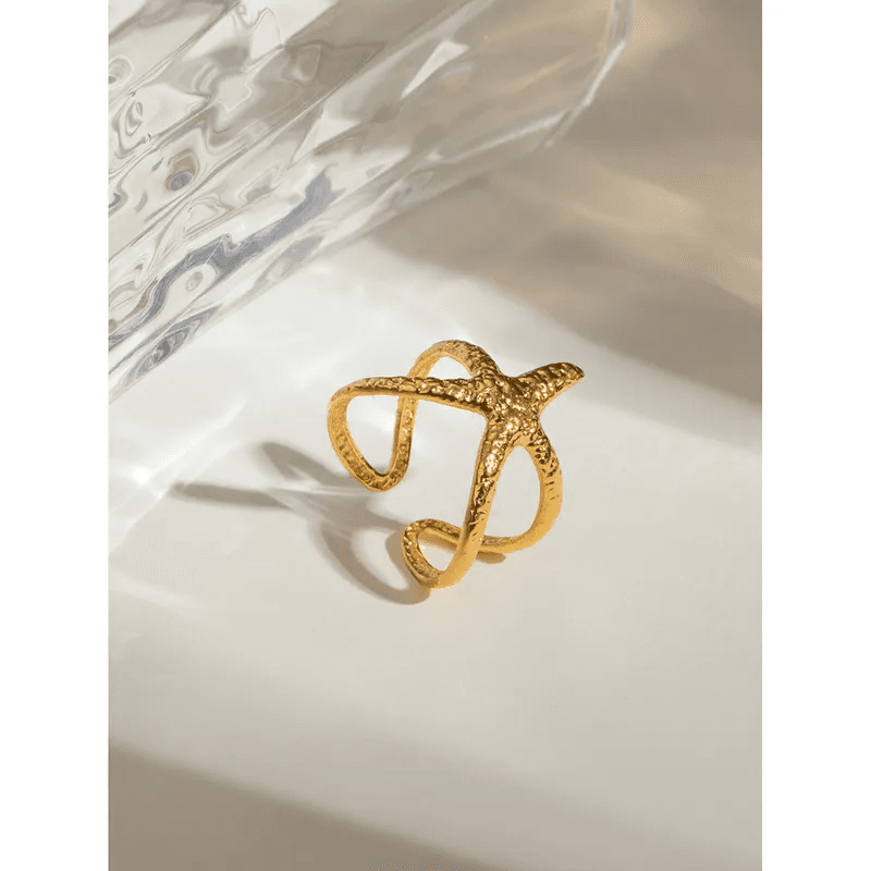 Star Themed Contemporary Gold Plated Anti-tarnish Ring view 8