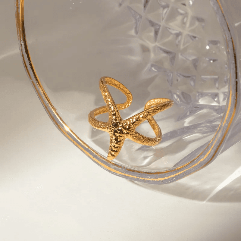 Star Themed Contemporary Gold Plated Anti-tarnish Ring view 9