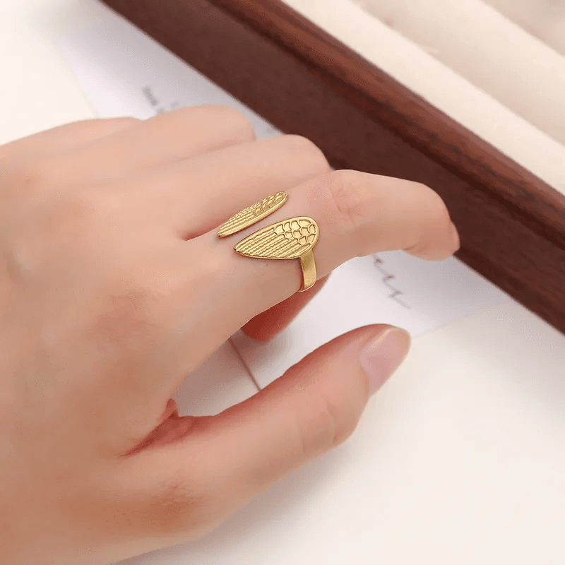 Wings of Hope Themed Anti-tarnish Adjustable Ring
