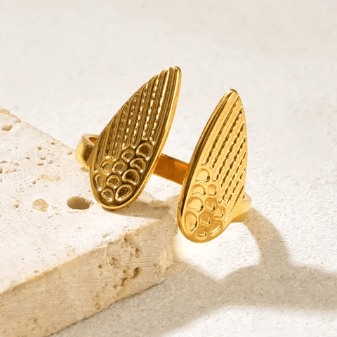 Wings of Hope Themed Anti-tarnish Adjustable Ring view 2