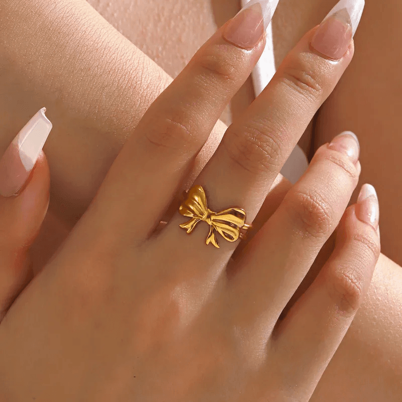Bow Themed Adjustable Anti-tarnish Ring