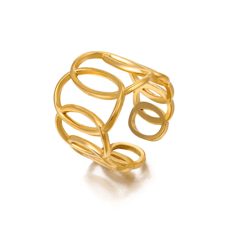 Gold Plated Anti-tarnish Endless Loops Adjustable Ring