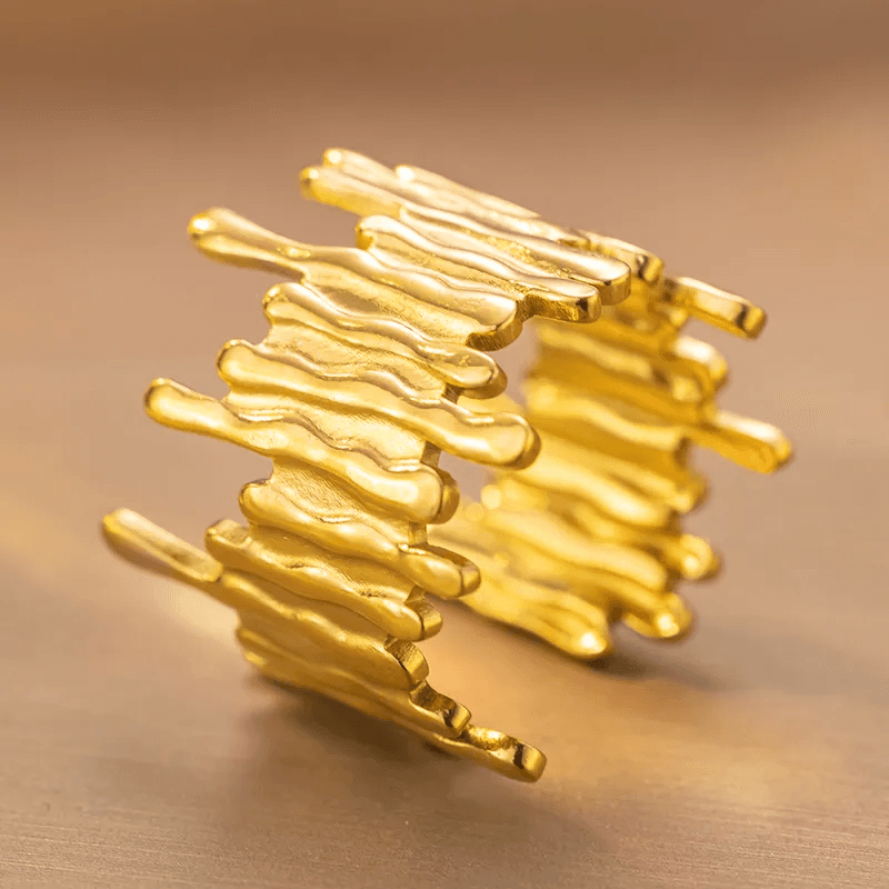 Gold Plated Anti-tarnish Statement Ring view 3