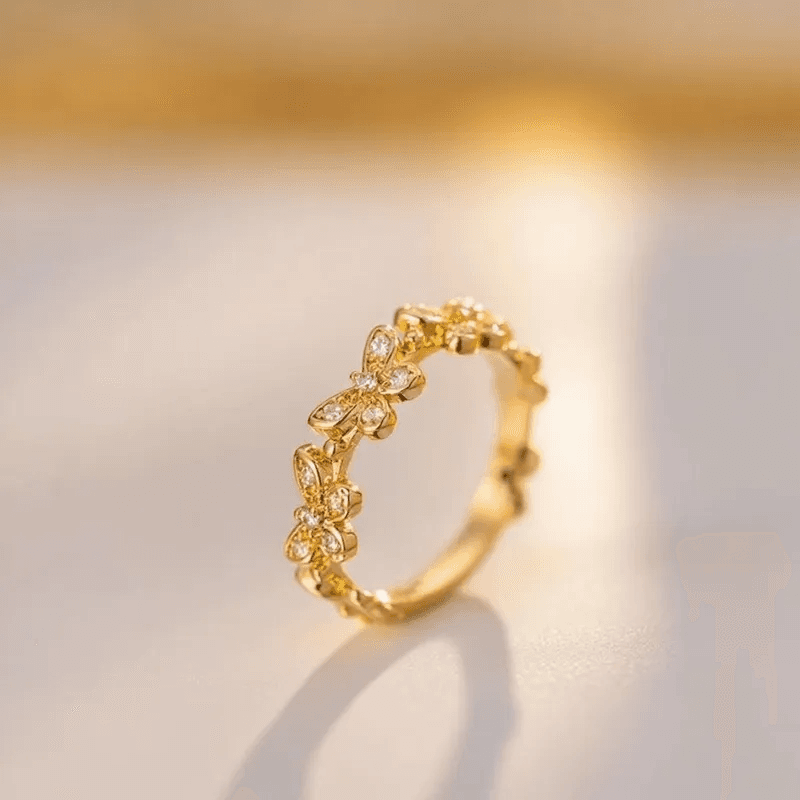 Butterfly Themed Anti-tarnish Adjustable Ring view 3