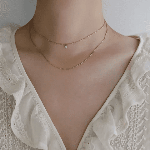 Anti-tarnish Minimalist Double Layer Necklace 