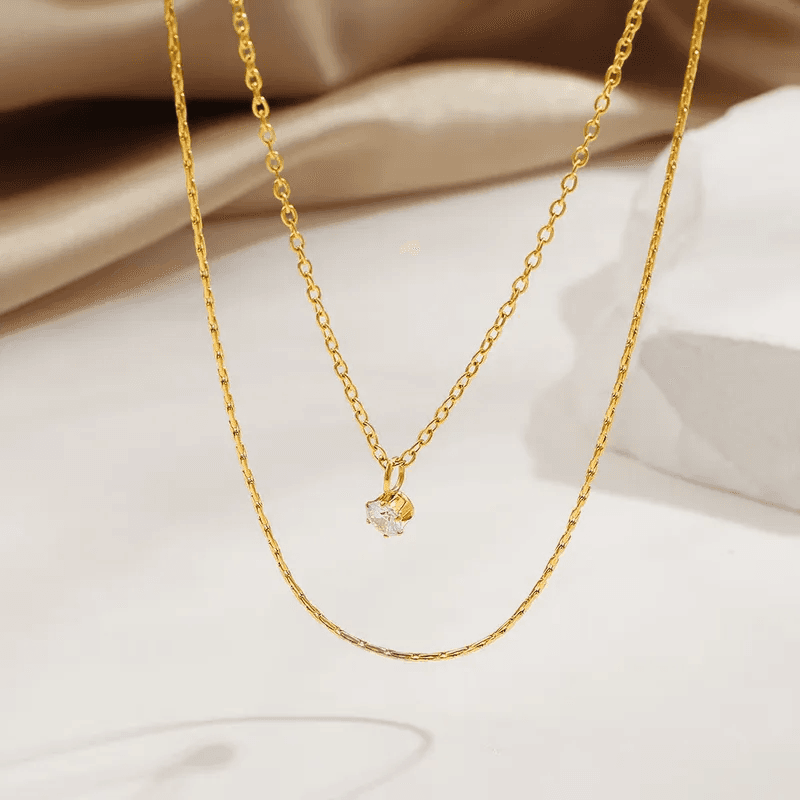 Anti-tarnish Minimalist Double Layer Necklace  view 7