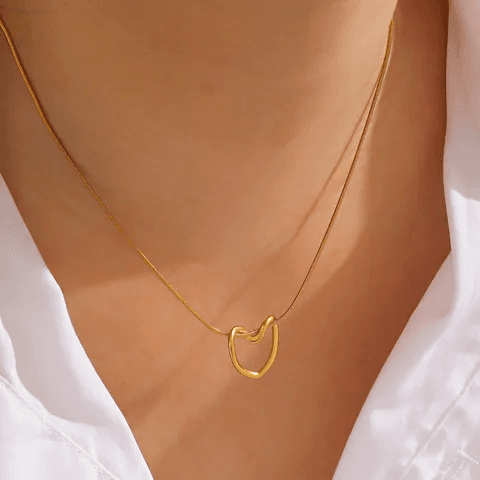 Anti-tarnish Classic Open Heart Minimalist Necklace  view 3