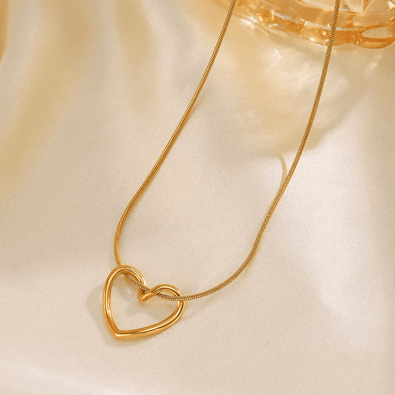 Anti-tarnish Classic Open Heart Minimalist Necklace  view 6