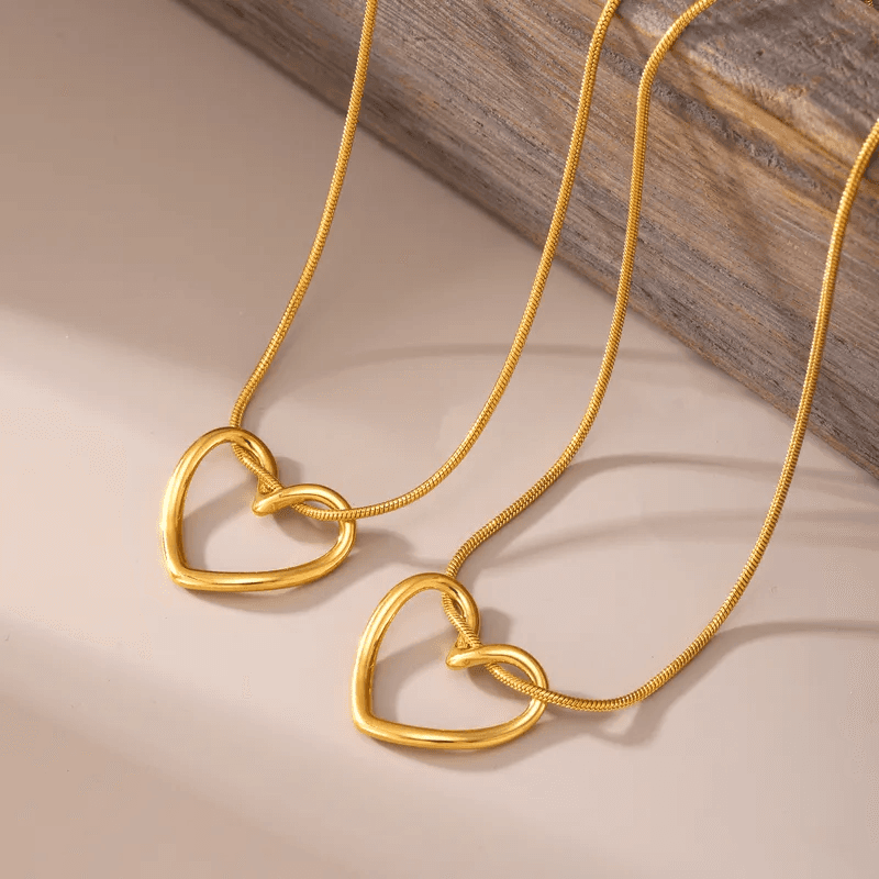 Anti-tarnish Classic Open Heart Minimalist Necklace  view 5