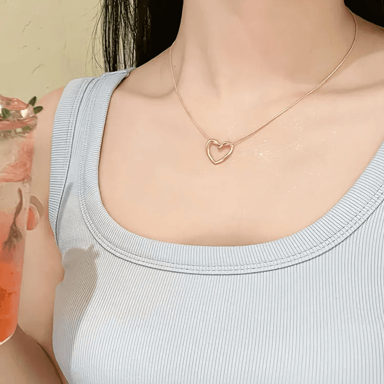 Anti-tarnish Classic Open Heart Minimalist Necklace  view 4