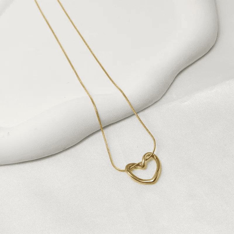 Anti-tarnish Classic Open Heart Minimalist Necklace  view 7