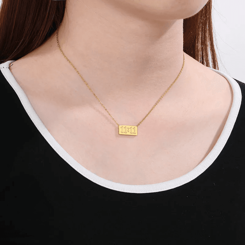 Anti-tarnish 11:11 Pendant Necklace  view 3