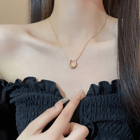 Anti-tarnish U-Link Pendant Necklace  view 2
