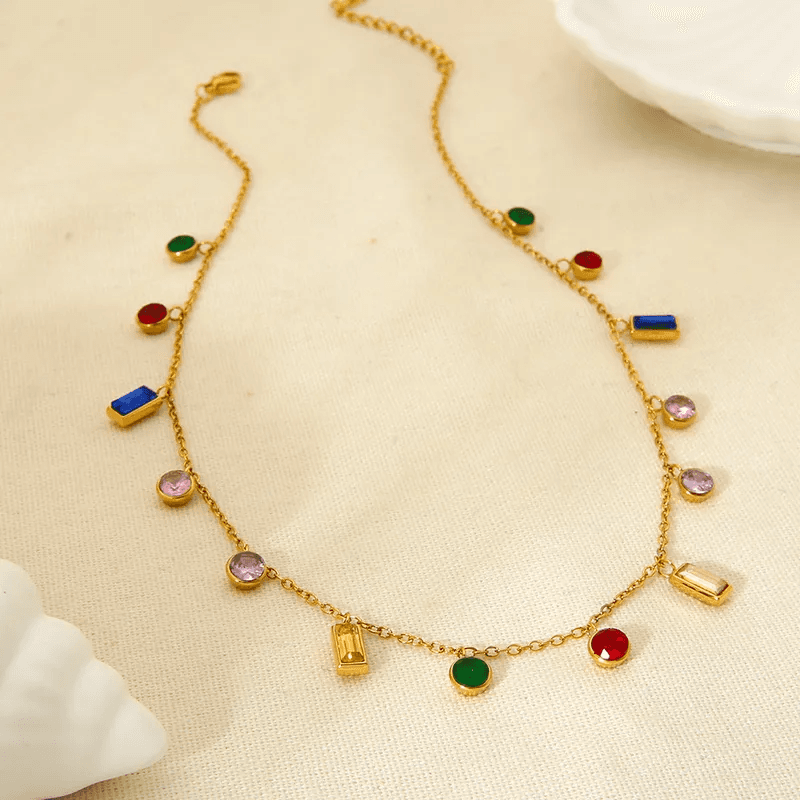 Anti-tarnish Multicolor Charm Necklace  view 7