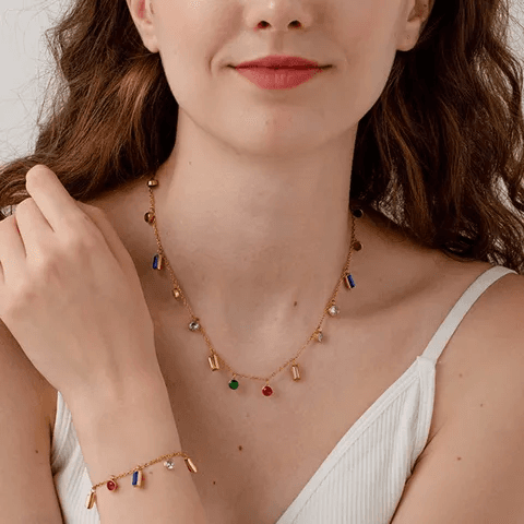 Anti-tarnish Multicolor Charm Necklace  view 2