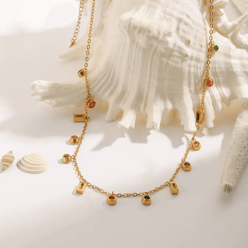Anti-tarnish Multicolor Charm Necklace  view 6