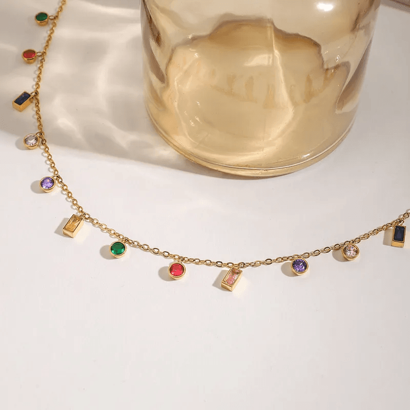 Anti-tarnish Multicolor Charm Necklace  view 8
