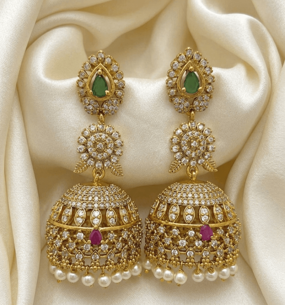 Multicolor Stone AD Jhumka 