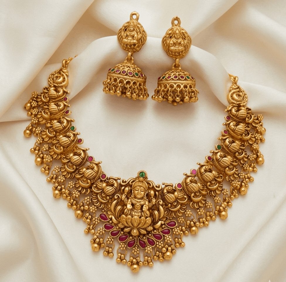 Traditional Lakshmi Temple Necklace Set