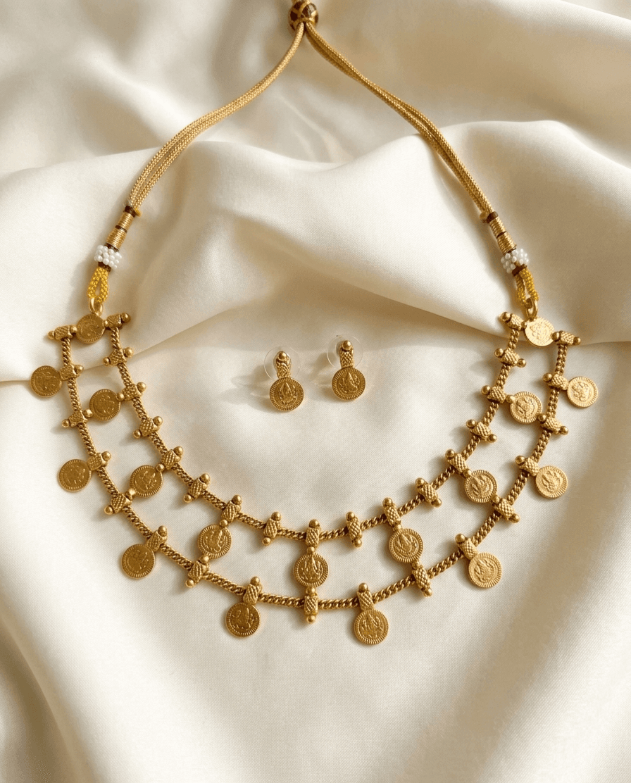 Traditional Golden Coin Design Choker Set