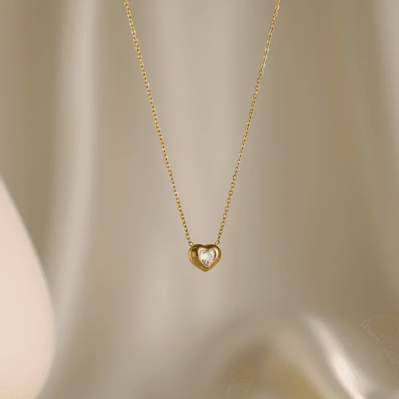 Antitarnish Color Heart Charm Necklace  view 5