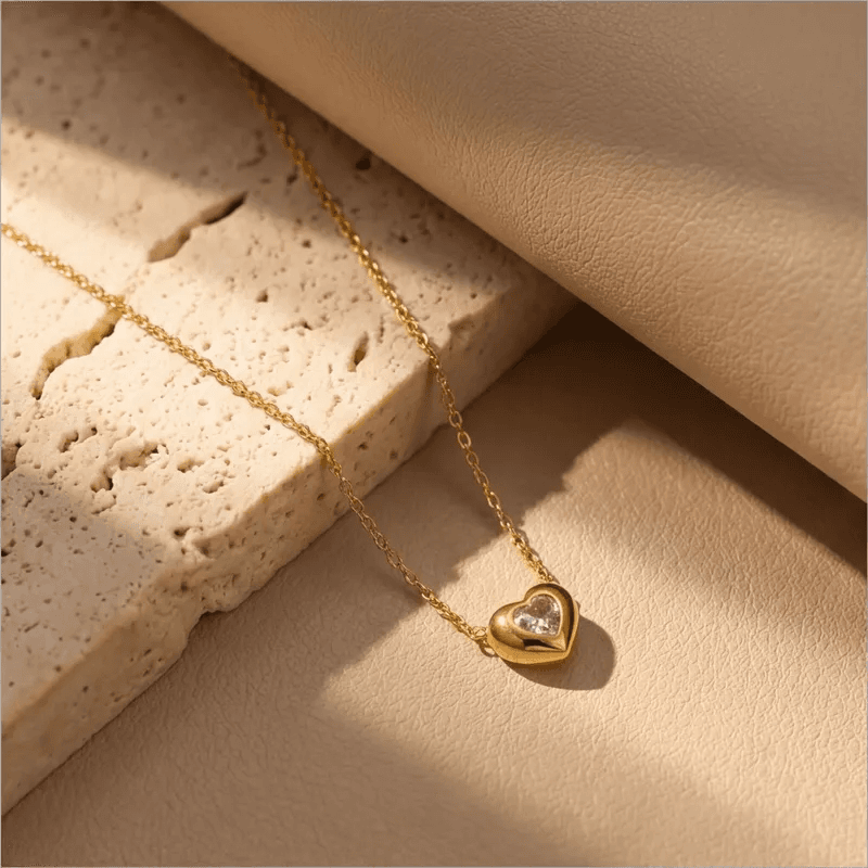 Antitarnish Color Heart Charm Necklace  view 8