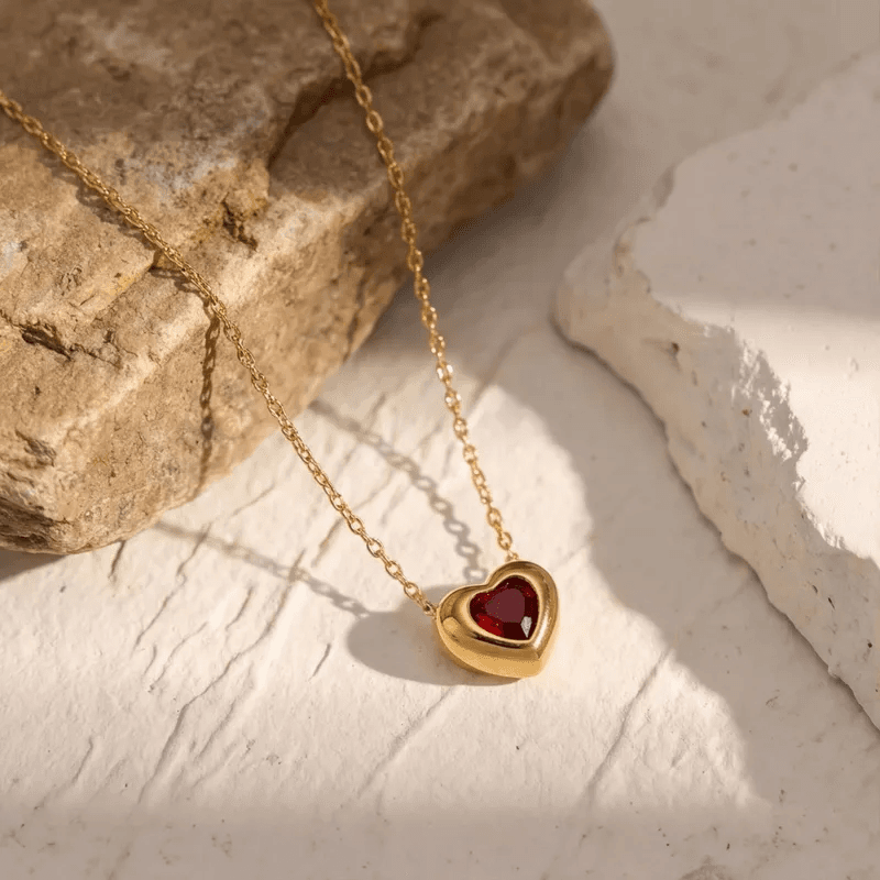Antitarnish Color Heart Charm Necklace  view 7