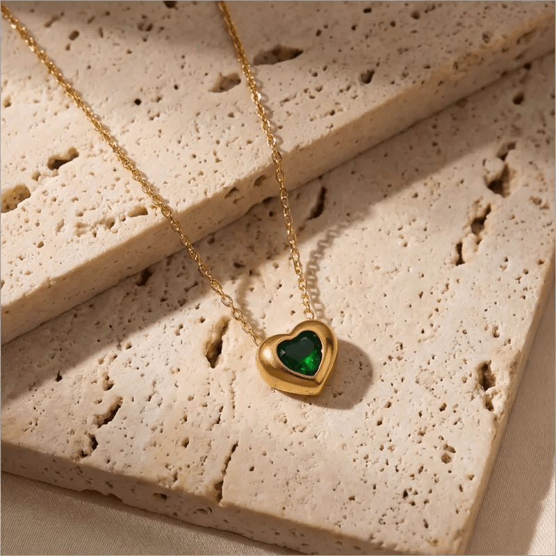 Antitarnish Color Heart Charm Necklace  view 9