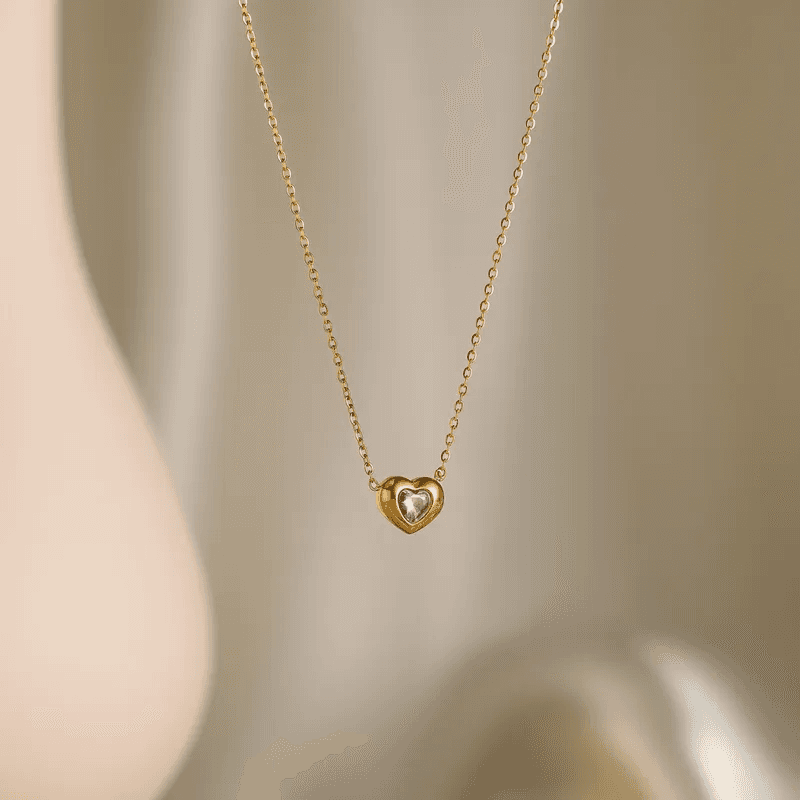 Antitarnish Color Heart Charm Necklace  view 11