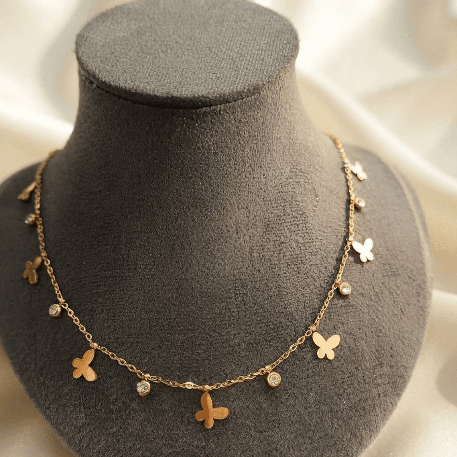 Antitarnish Butterfly Charm Necklace 