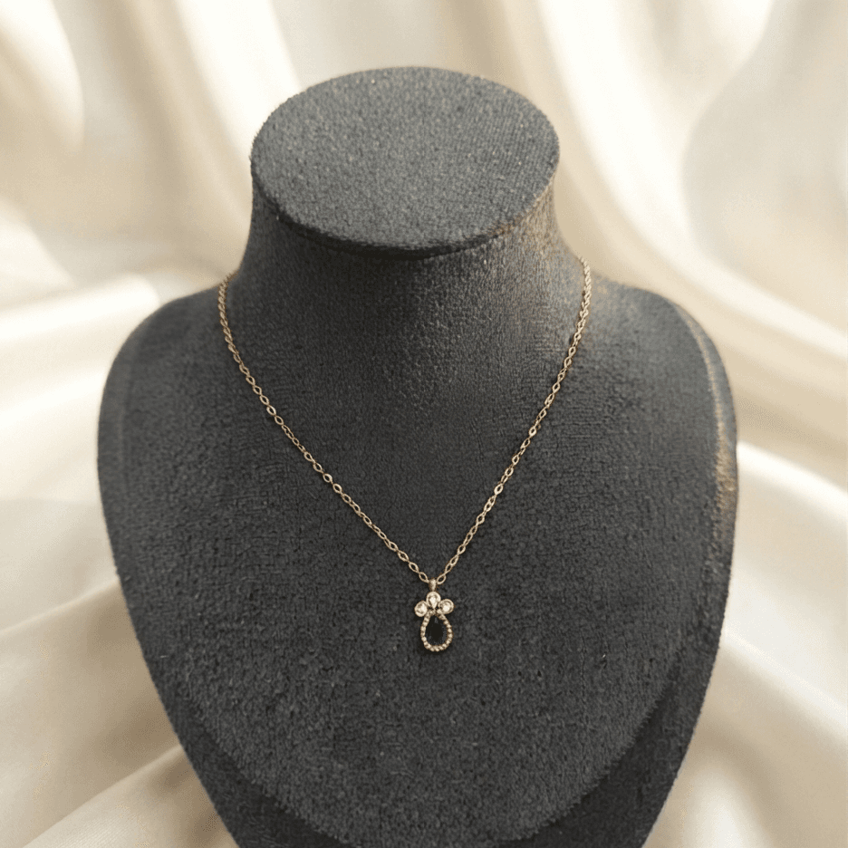 Minimal Green Pendant Antitarnish Chain