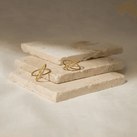 Antitarnish Double Layer Cross Diamond Ring view 4