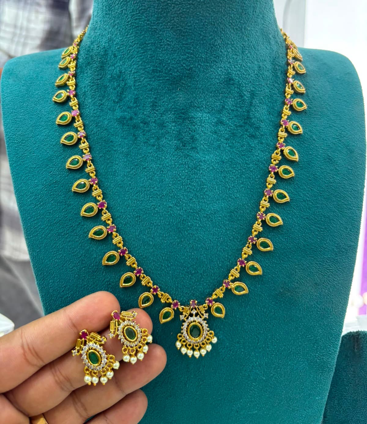 Traditional AD Stoned Palakka Haram Premium Finish 