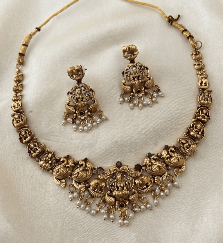 Premium Quality Traditional Necklace With Pearl Hanging 