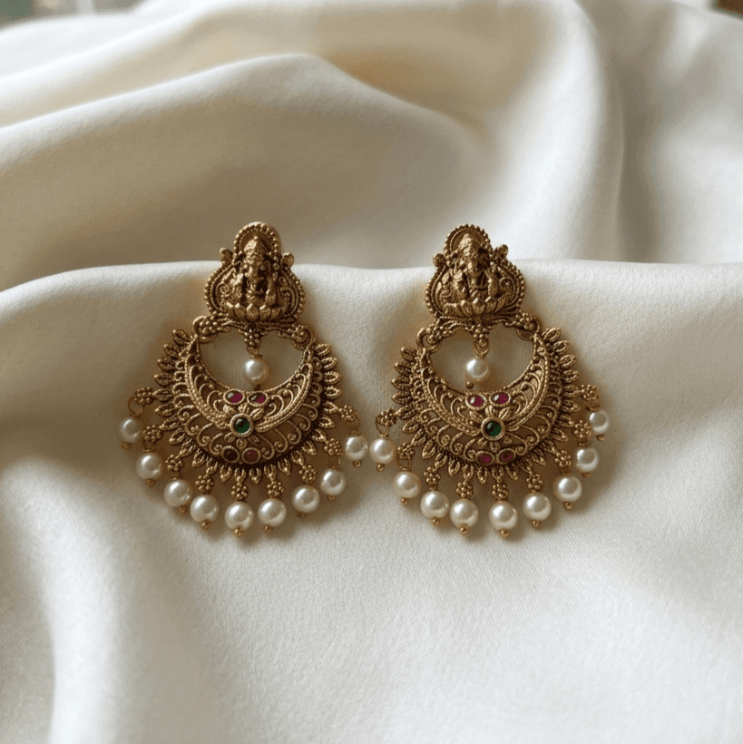 Gold Plated Traditional Stud Earring 