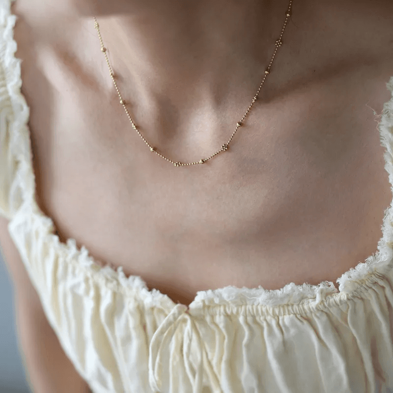Gold Plated Minimal Antitarnish Having Gold Flower And Golden Balls 