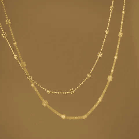 Gold Plated Minimal Antitarnish Having Gold Flower And Golden Balls  view 3