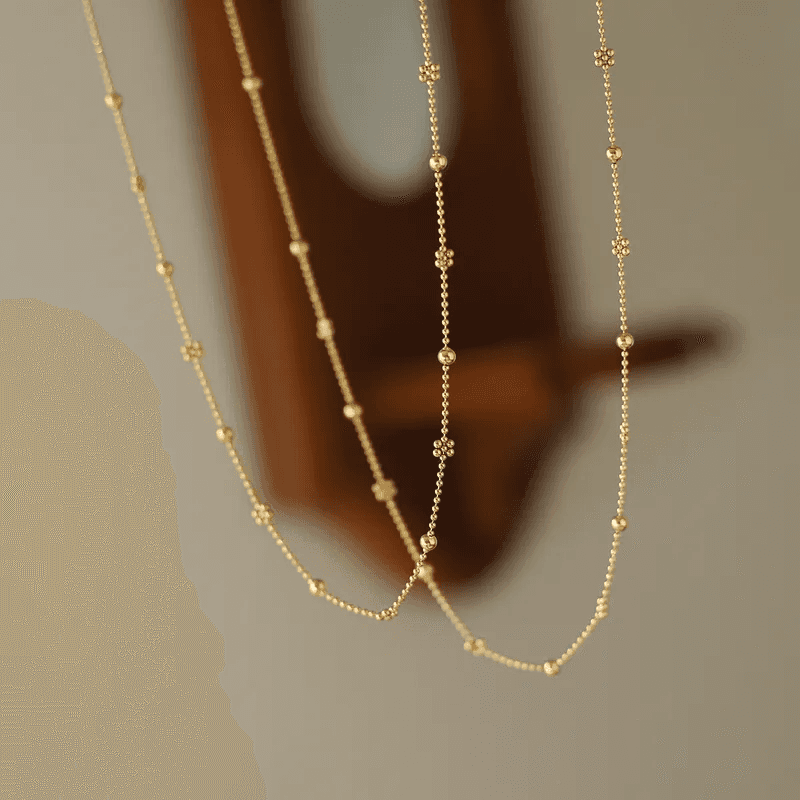Gold Plated Minimal Antitarnish Having Gold Flower And Golden Balls  view 4