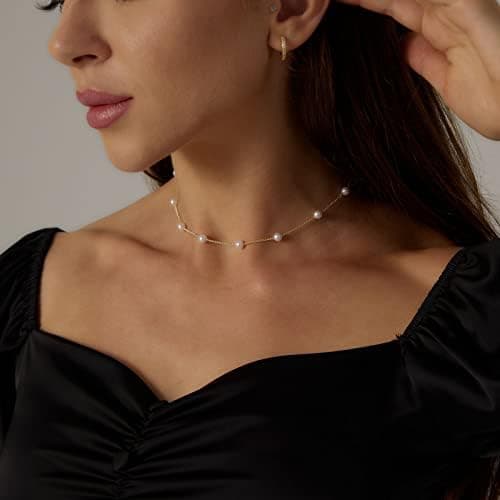 Gold Plated Antitarnish Small Pearl Necklace  view 2