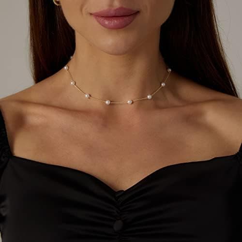 Gold Plated Antitarnish Small Pearl Necklace 