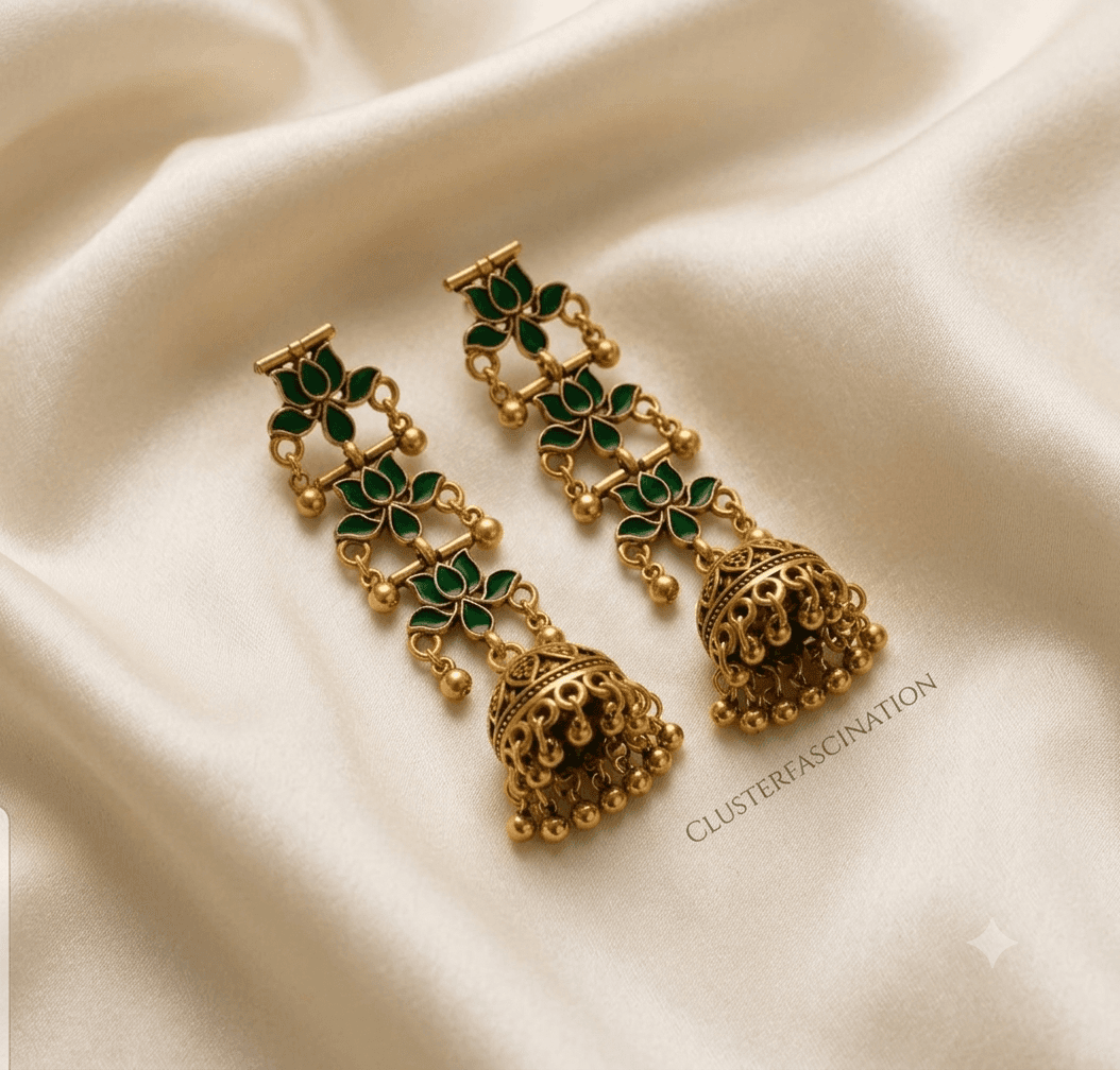 Antique Lotus Layered Jhumka